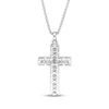 Thumbnail Image 3 of Men's Natural Black Spinel Cross Woven Herringbone Pattern Necklace Sterling Silver 24"