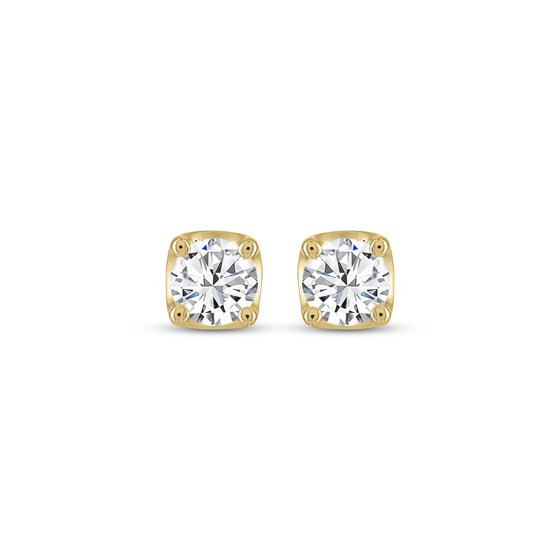 Main Image 2 of THE LEO Legacy Lab-Grown Diamond Round-Cut Solitaire Stud Earrings 1 ct tw 14K Yellow Gold (F/VS2)