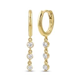 KAY Lab-Grown Diamonds Hoop Drop Earrings 1/5 ct tw 10K Yellow Gold