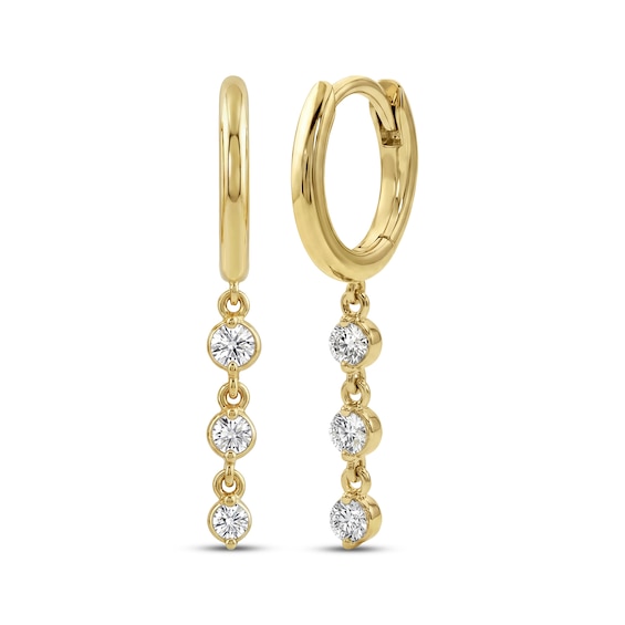 KAY Lab-Grown Diamonds Hoop Drop Earrings 1/5 ct tw 10K Yellow Gold