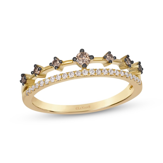 Le Vian Diamond Stackable Double Row Ring 1/4 ct tw 14K Honey Gold