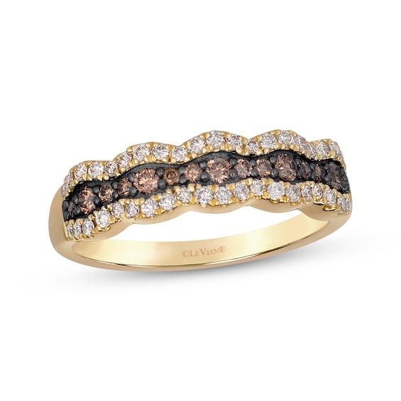 Le Vian Diamond Scalloped Ring 1/2 ct tw 14K Honey Gold