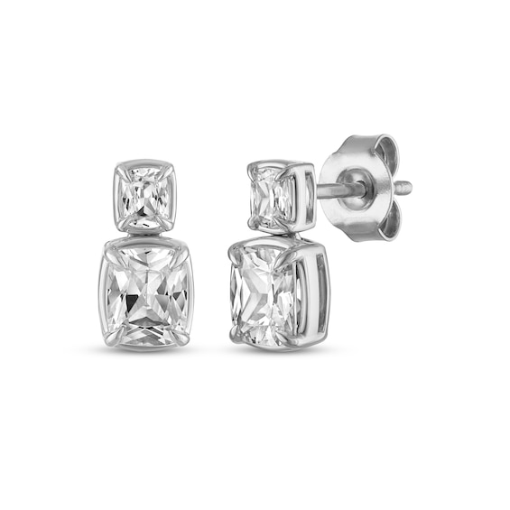 Neil Lane Artistry Cushion-Cut Certified Lab-Grown Diamond Tiered Drop Earrings 1-1/2 ct tw 14K White Gold