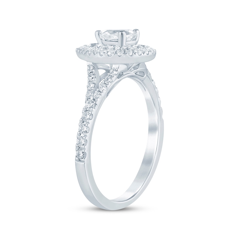 Main Image 2 of Now + Forever Pear-Shaped Diamond Double-Halo Engagement Ring 1 ct tw 14K White Gold