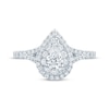 Thumbnail Image 3 of Now + Forever Pear-Shaped Diamond Double-Halo Engagement Ring 1 ct tw 14K White Gold
