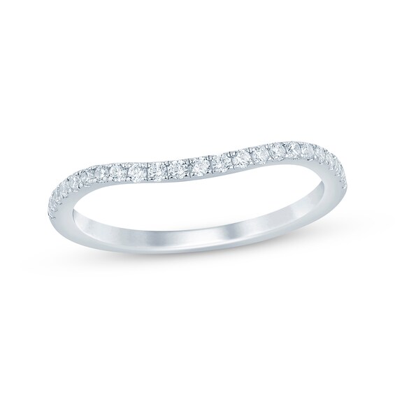Now + Forever Diamond Curved Wedding Band 1/5 ct tw 14K White Gold