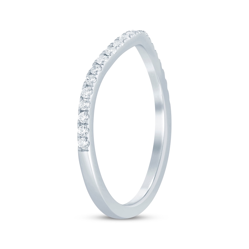 Main Image 2 of Now + Forever Diamond Curved Wedding Band 1/5 ct tw 14K White Gold