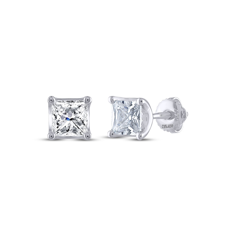 THE LEO Legacy Lab-Created Diamond Princess-Cut Solitaire Stud Earrings 1-1/2 ct tw 14K White Gold (F/VS2)