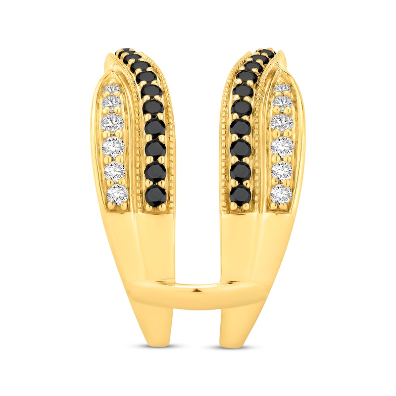 Main Image 2 of Black & White Diamond Contoured Enhancer Ring 1 ct tw 14K Yellow Gold