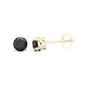 Thumbnail Image 2 of Round-cut Black Diamond Solitaire Stud Earrings 1 ct tw 10K Yellow Gold