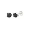 Thumbnail Image 0 of Round-cut Black Diamond Solitaire Stud Earrings 1 ct tw 10K White Gold