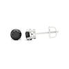 Thumbnail Image 3 of Round-cut Black Diamond Solitaire Stud Earrings 1 ct tw 10K White Gold
