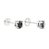 Thumbnail Image 3 of Round-cut Black Diamond Solitaire Stud Earrings 1 ct tw 10K White Gold