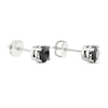 Thumbnail Image 4 of Round-cut Black Diamond Solitaire Stud Earrings 1 ct tw 10K White Gold