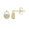 Thumbnail Image 1 of Multi-Diamond Teardrop Stud Earrings 1/10 ct tw 10K Yellow Gold