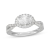 Thumbnail Image 1 of Neil Lane Artistry East West Oval-Cut Lab-Grown Diamond Halo Engagement Ring 1-1/2 ct tw 14K White Gold