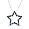 Thumbnail Image 1 of Marquise & Round-Cut Blue Lab-Created Sapphire Star Necklace Sterling Silver 18&quot;