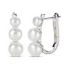Thumbnail Image 1 of Cultured Pearl Graduated Huggie Hoop Earrings Sterling Silver