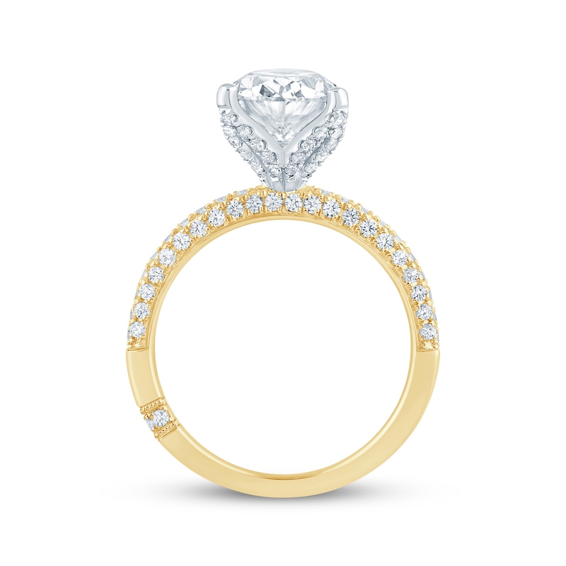 Monique Lhuillier Bliss Oval-Cut Lab-Created Diamond Engagement Ring 3-5/8 ct tw 18K Yellow Gold