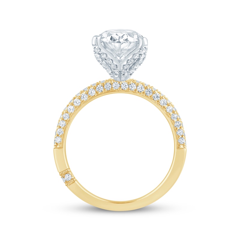 Main Image 3 of Monique Lhuillier Bliss Oval-Cut Lab-Grown Diamond Engagement Ring 3-5/8 ct tw 18K Yellow Gold