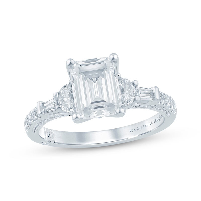 Monique Lhuillier Bliss Emerald-Cut Lab-Created Diamond Engagement Ring 2 ct tw 18K White Gold