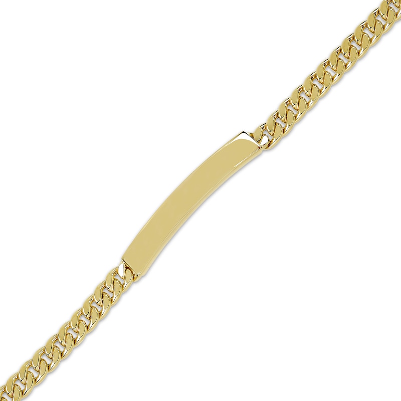 Main Image 1 of Hollow Curb Chain ID Bracelet 10K Yellow Gold 8&quot;