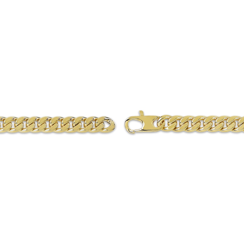 Hollow Curb Chain ID Bracelet 10K Yellow Gold 8"