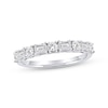 Thumbnail Image 1 of Now + Forever Lab-Grown Diamonds Emerald & Round-Cut Anniversary Ring 1 ct tw 14K White Gold