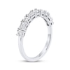 Thumbnail Image 2 of Now + Forever Lab-Grown Diamonds Emerald & Round-Cut Anniversary Ring 1 ct tw 14K White Gold