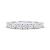 Thumbnail Image 3 of Now + Forever Lab-Grown Diamonds Emerald & Round-Cut Anniversary Ring 1 ct tw 14K White Gold