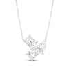 Thumbnail Image 1 of All You Are Multi-Shape Lab-Grown Diamond Three-Stone Cluster Necklace 1 ct tw 14K White Gold 18&quot;