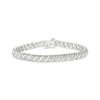 Thumbnail Image 1 of Diamond Alternating S-Link Bracelet 1 ct tw Sterling Silver 7"