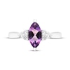 Thumbnail Image 3 of Marquise-Cut Amethyst & White Lab-Created Sapphire Ring Sterling Silver
