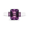 Thumbnail Image 3 of Emerald-Cut Amethyst Three-Stone Ring Sterling Silver