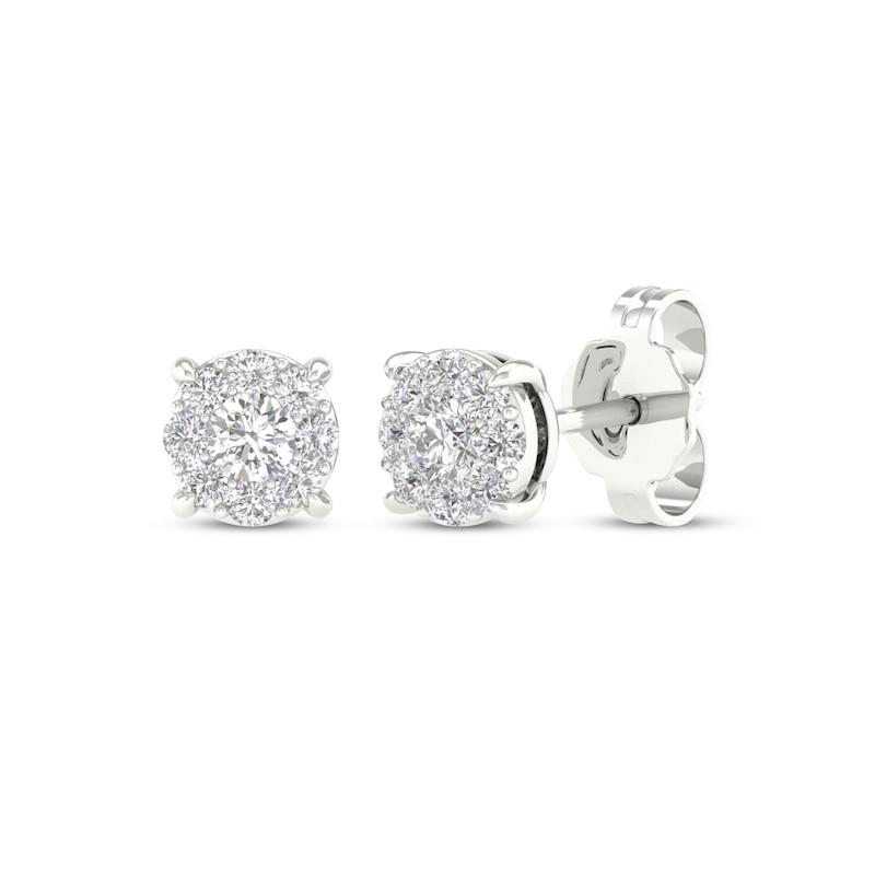 Main Image 1 of KAY Lab-Grown Diamonds Halo Stud Earrings 1/3 ct tw 10K White Gold
