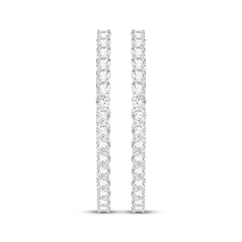 Main Image 2 of Diamond Hoop Earrings 3 ct tw 14K White Gold 40mm