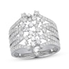 Thumbnail Image 1 of Diamond Multi-Row Scatter Fashion Ring 1 ct tw 10K White Gold