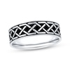 Thumbnail Image 1 of Now + Forever Men's Patterned Wedding Band 10K White Gold & Black Rhodium 6.5mm