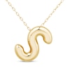 Thumbnail Image 1 of Puff Letter S Initial Necklace 14K Yellow Gold 18&quot;