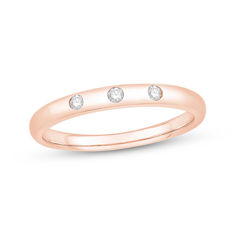 Main Image 1 of Now + Forever Diamond Three-Stone Anniversary Ring 1/15 ct tw 10K Rose Gold