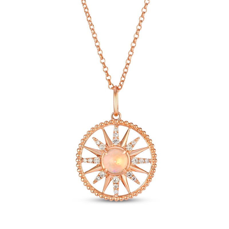 Main Image 1 of Le Vian Opal Sun Necklace 1/5 ct tw Diamonds 14K Strawberry Gold 19&quot;