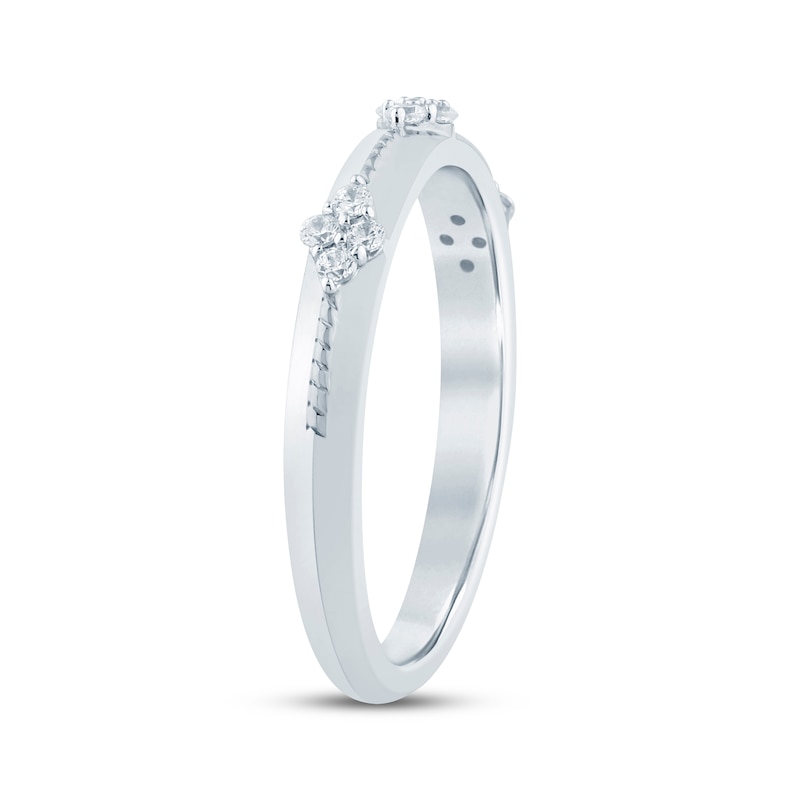Main Image 2 of Now + Forever Diamond Quartets Anniversary Ring 1/8 ct tw 10K White Gold