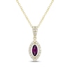 Thumbnail Image 1 of Marquise-Cut Rhodolite Garnet & Diamond Necklace 1/5 ct tw 10K Yellow Gold 18&quot;