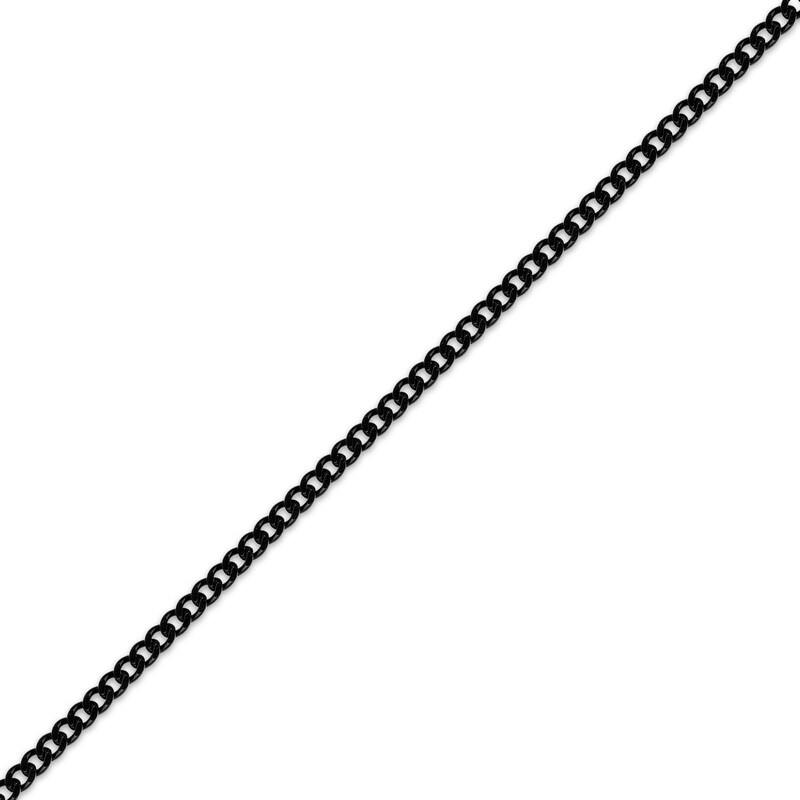Main Image 2 of Curb Chain Necklace 4mm Black Ion-Plated Solid Stainless Steel 24&quot;