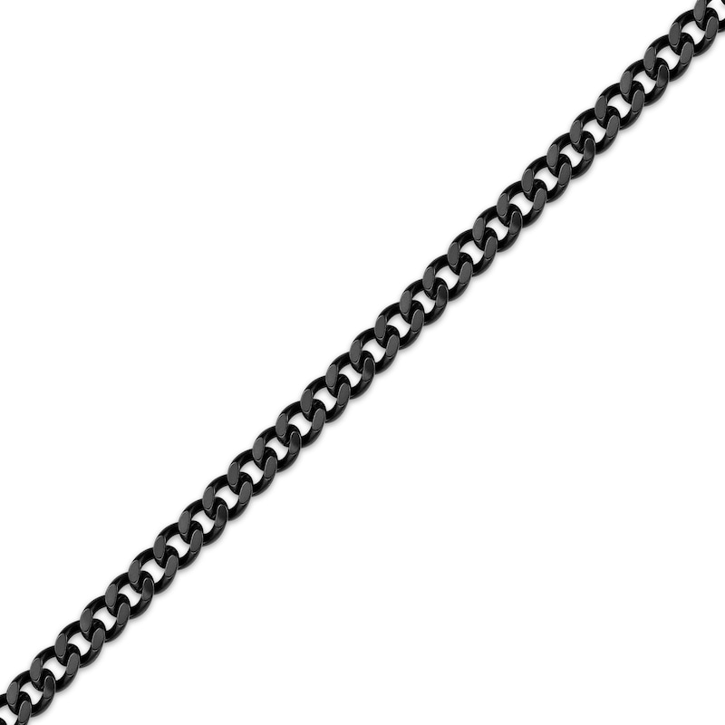 Main Image 2 of Curb Chain Necklace 6mm Black Ion-Plated Solid Stainless Steel 22&quot;