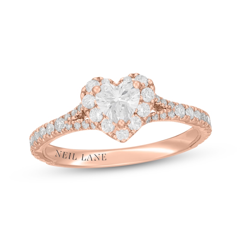 Main Image 1 of Neil Lane Heart-Shaped Diamond Halo Engagement Ring 7/8 ct tw 14K Rose Gold