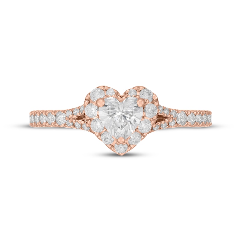Main Image 3 of Neil Lane Heart-Shaped Diamond Halo Engagement Ring 7/8 ct tw 14K Rose Gold