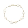 Thumbnail Image 1 of Cultured Pearl Station Bracelet 10K Yellow Gold 7.25&quot;
