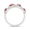 Thumbnail Image 3 of Multi-Shape Lab-Created Ruby & White Lab-Created Sapphire Ring Sterling Silver