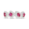 Thumbnail Image 4 of Multi-Shape Lab-Created Ruby & White Lab-Created Sapphire Ring Sterling Silver